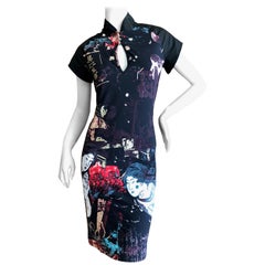 Roberto Cavalli für Just Cavalli Kleid mit Geisha-Druck im Cheongsam-Stil