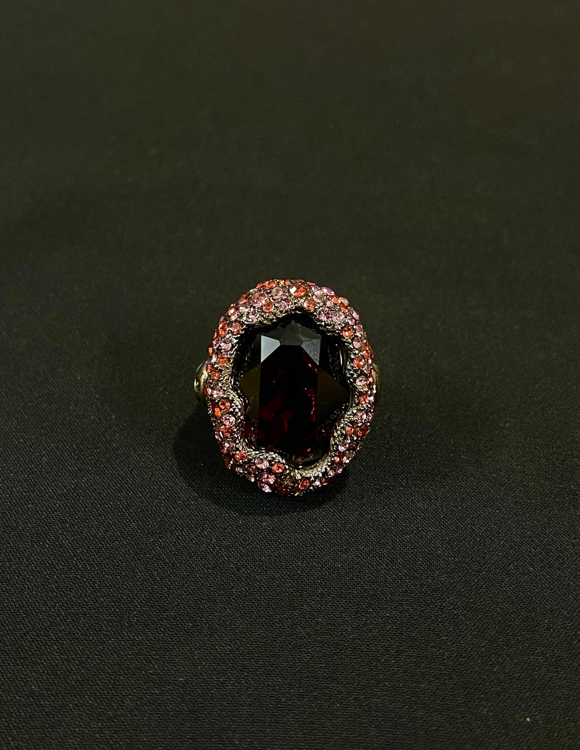 Roberto Cavalli Gemstones Embellished Ring For Sale 6