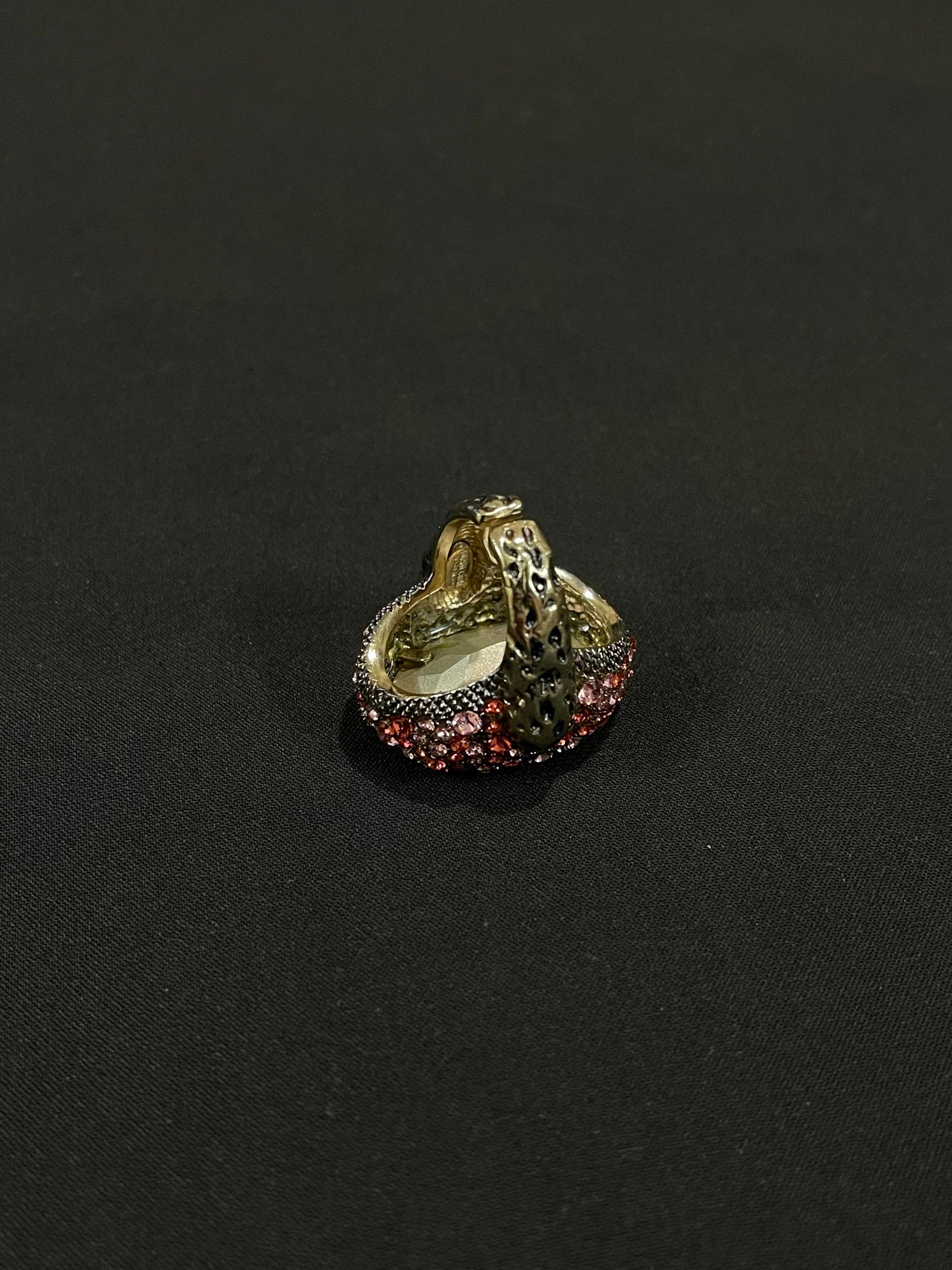 Roberto Cavalli Gemstones Embellished Ring For Sale 7