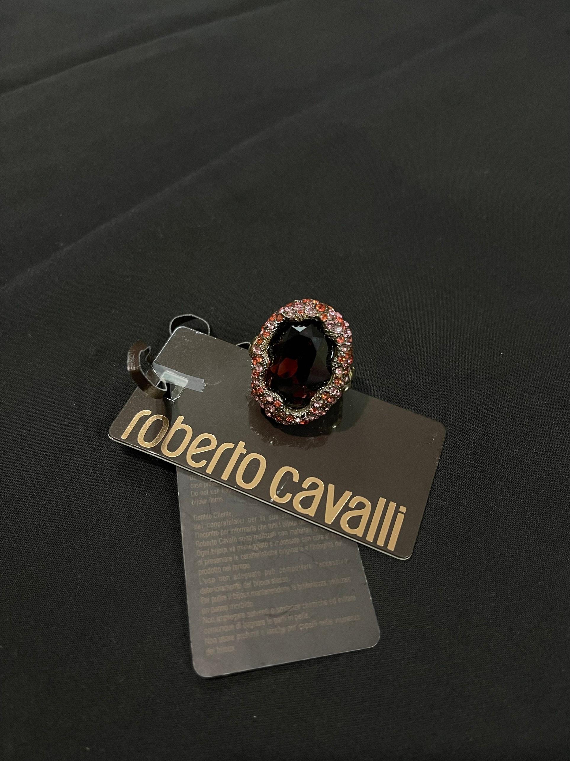 Roberto Cavalli Gemstones Embellished Ring For Sale 9