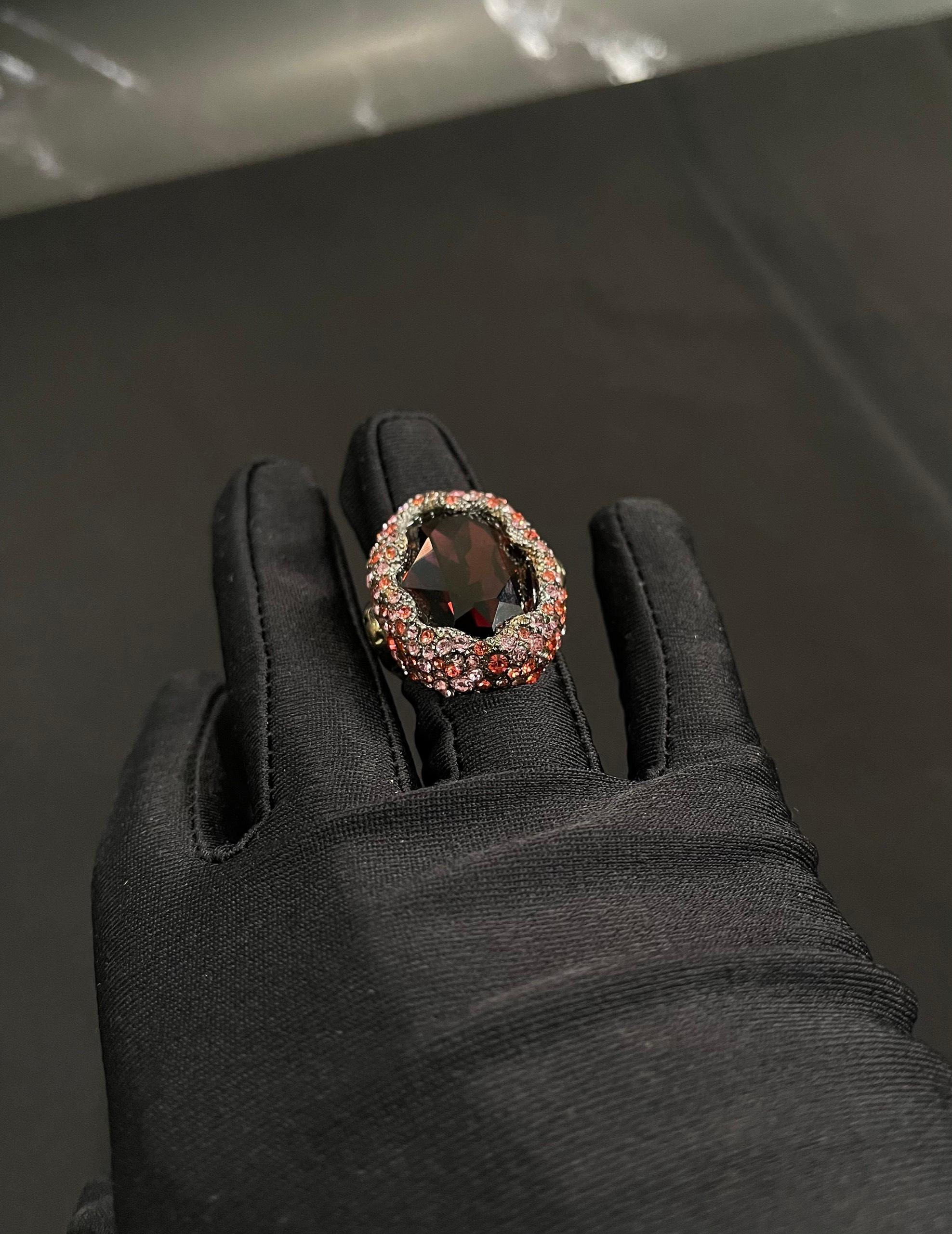Roberto Cavalli Gemstones Embellished Ring In New Condition For Sale In Seattle, WA