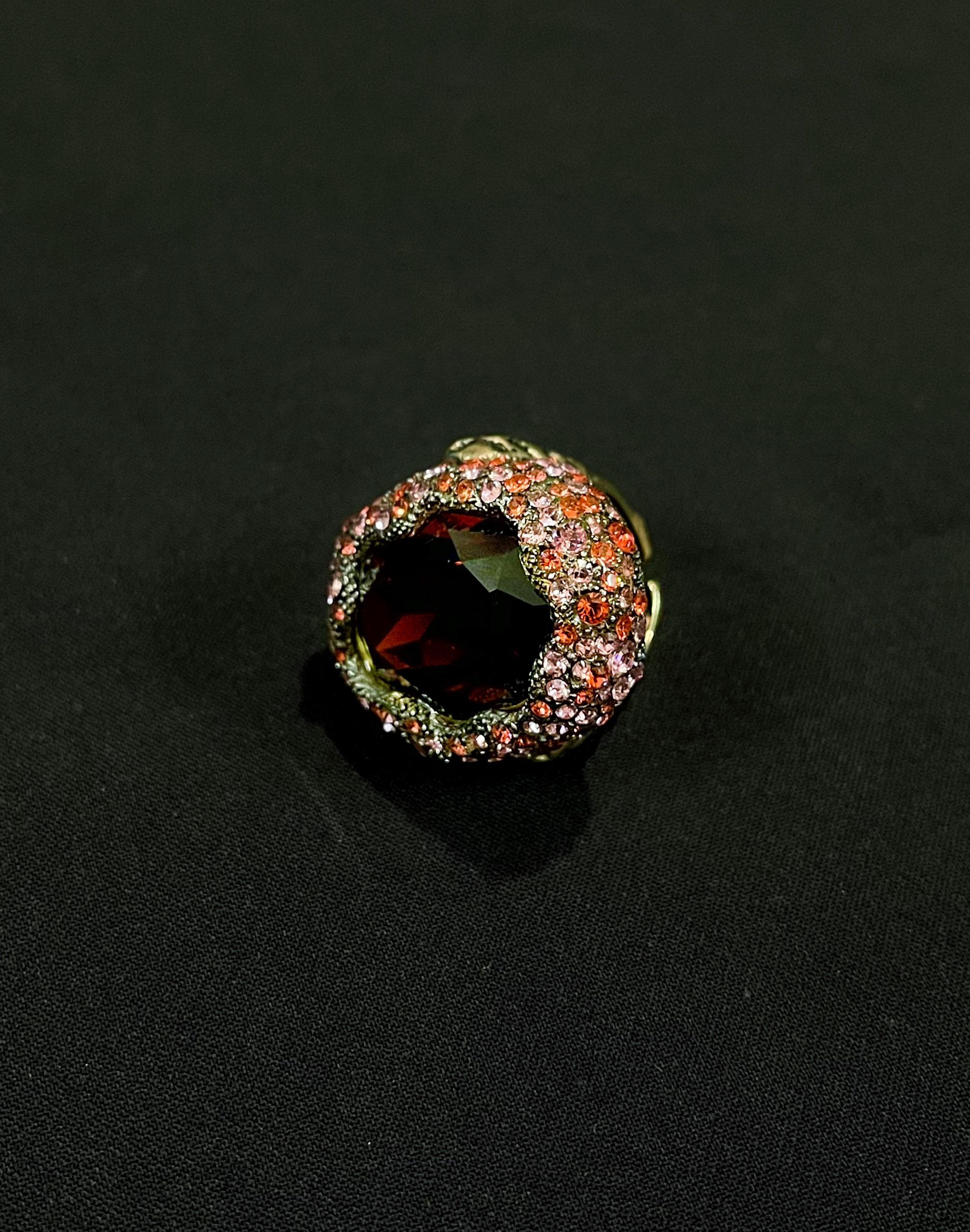Roberto Cavalli Gemstones Embellished Ring For Sale 3