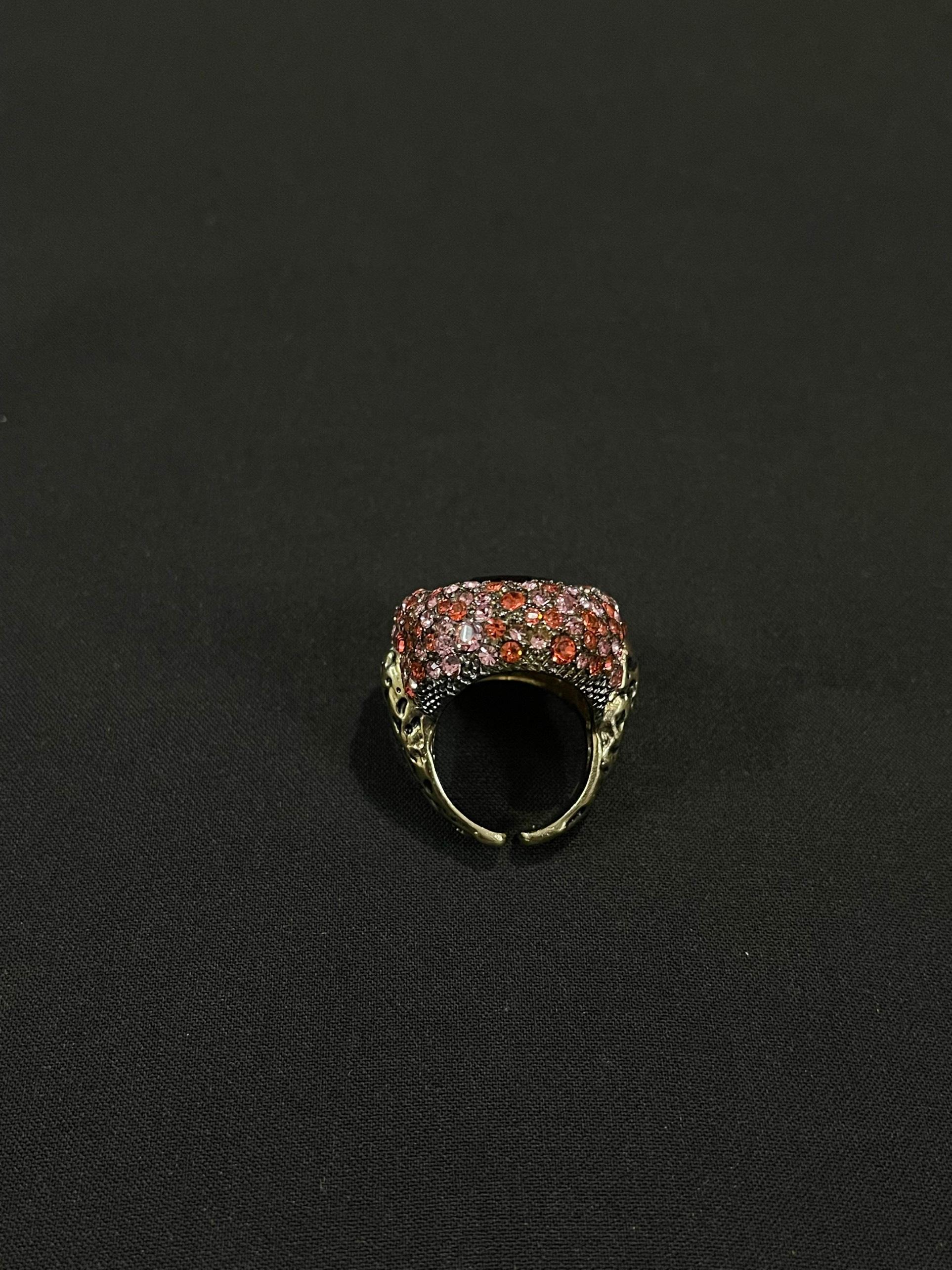 Roberto Cavalli Gemstones Embellished Ring For Sale 4