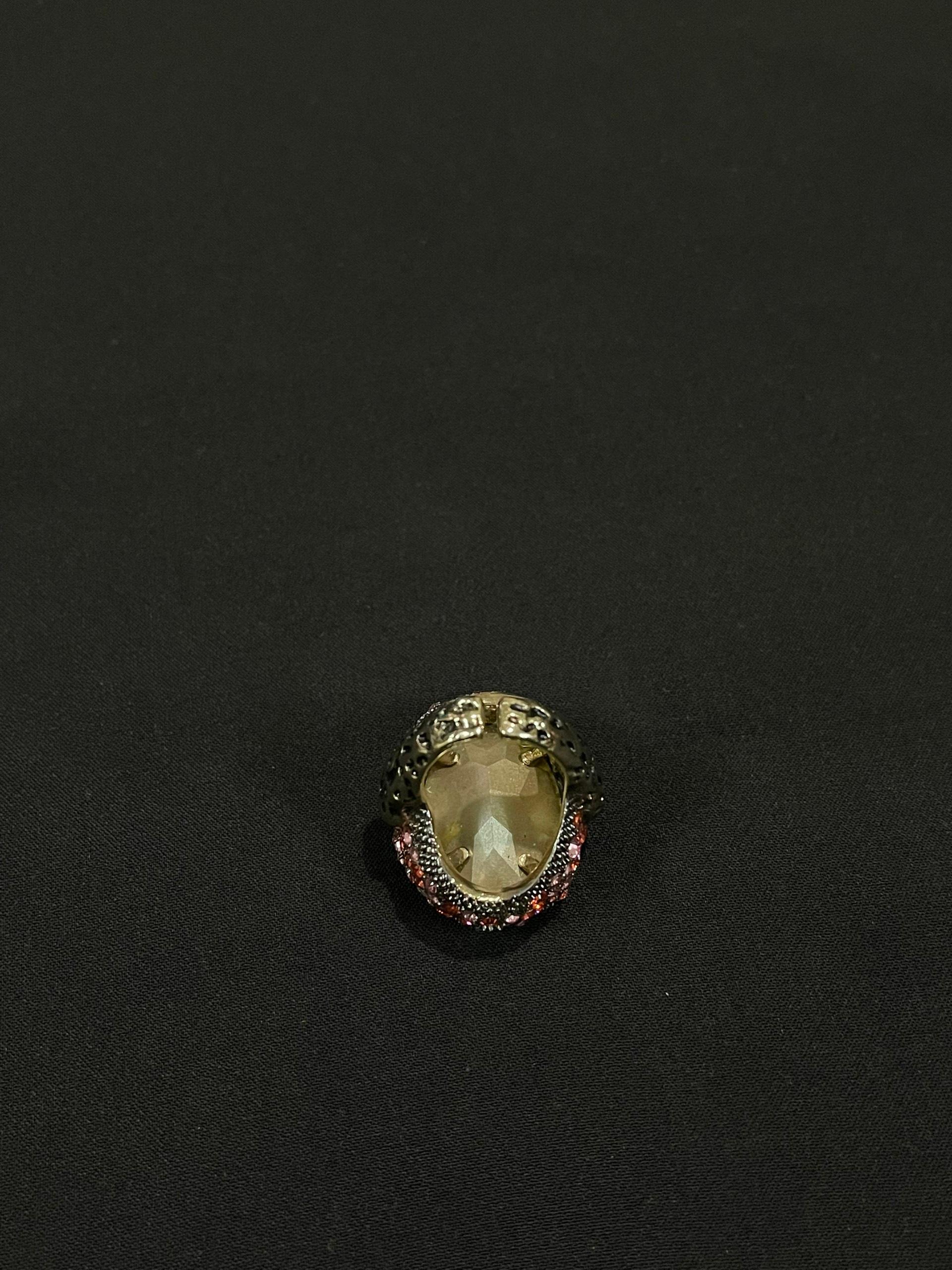 Roberto Cavalli Gemstones Embellished Ring For Sale 5