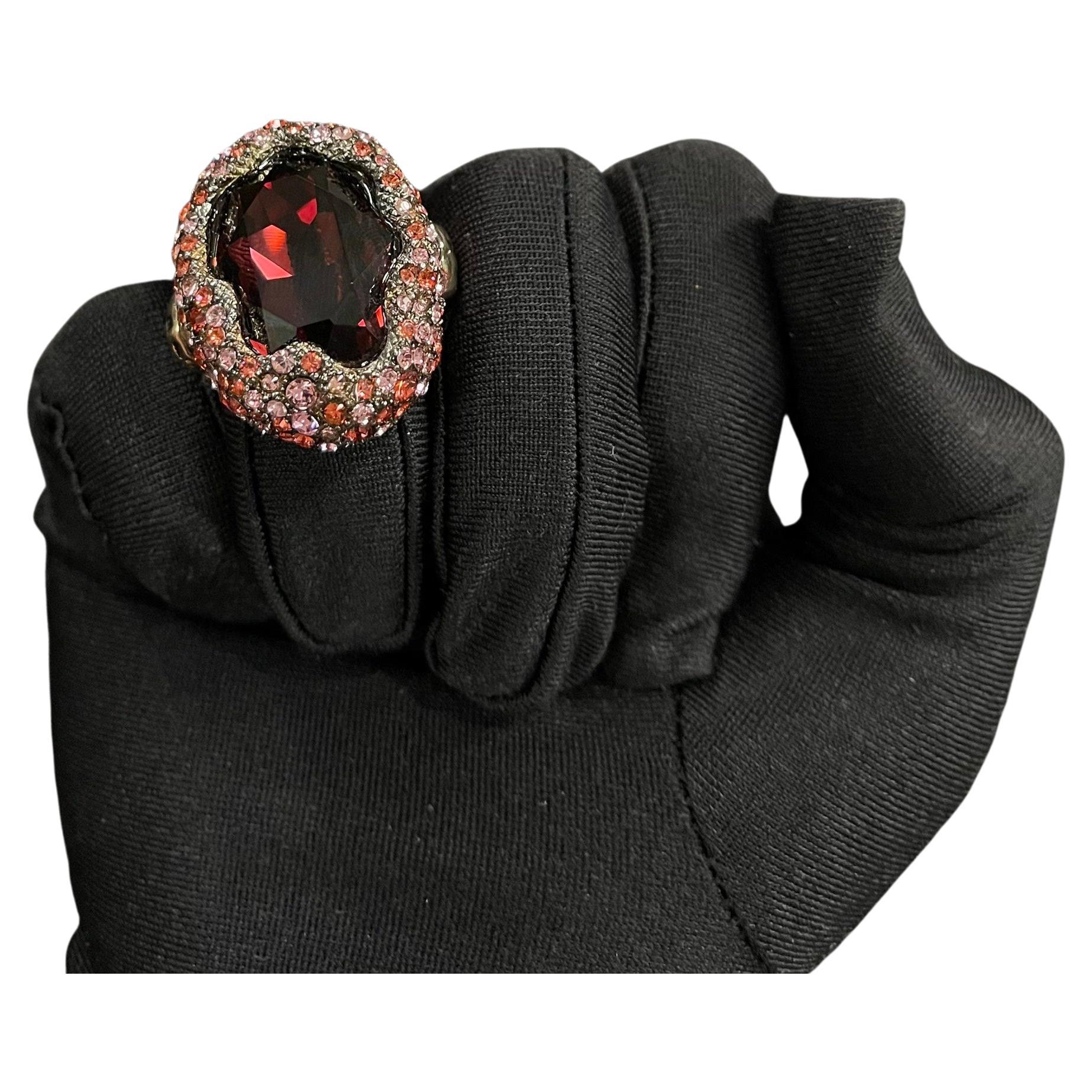 Roberto Cavalli Gemstones Embellished Ring For Sale