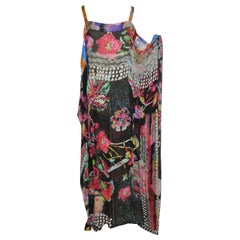 Roberto Cavalli - Caftan long à fleurs multicolores flottantes, semblable à un caftan