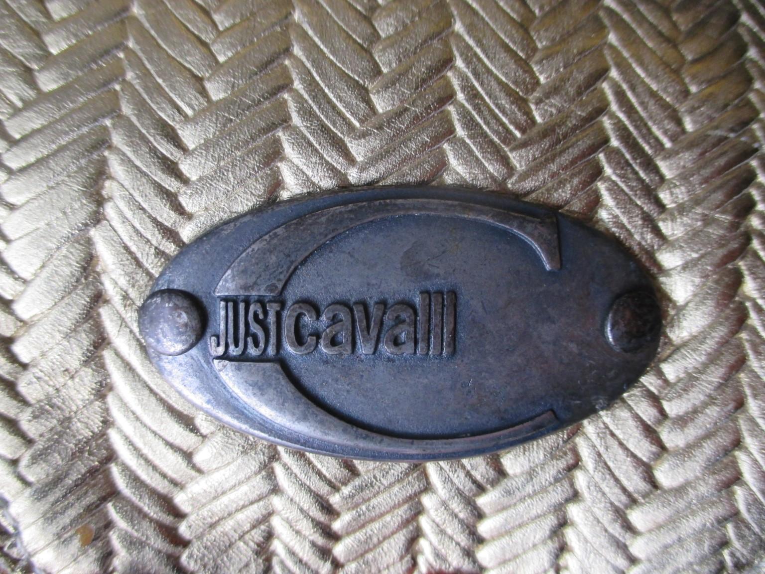 Gray Roberto Cavalli Gold Bowling Bag For Sale