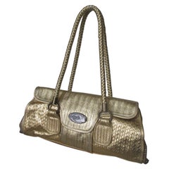 Used Roberto Cavalli Gold Baguette Bag