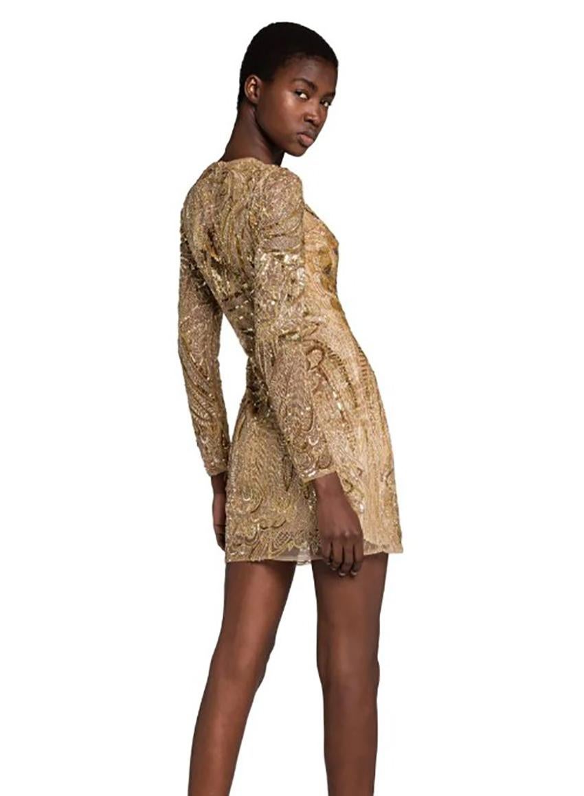 Gold beaded mini dress hot sale