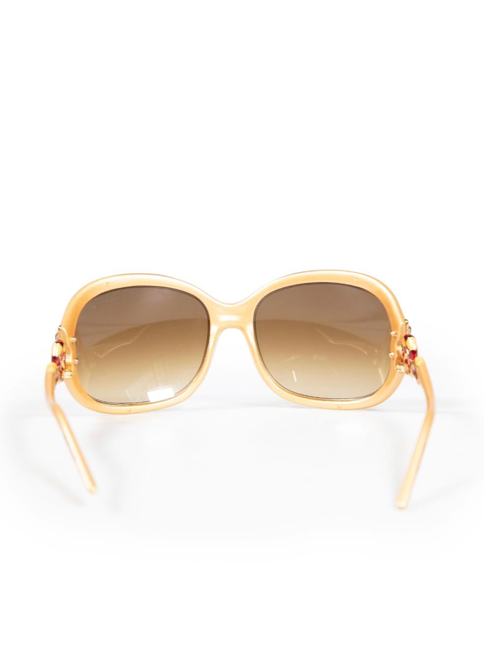 Roberto Cavalli Gold Embellished Sunglasses In Excellent Condition For Sale In London, GB