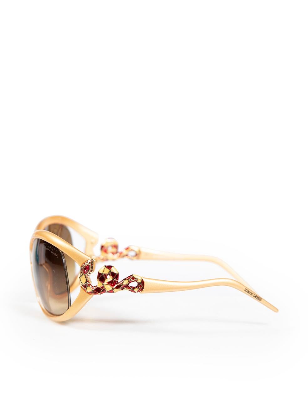 Roberto Cavalli Gold verzierte Sonnenbrille Damen im Angebot