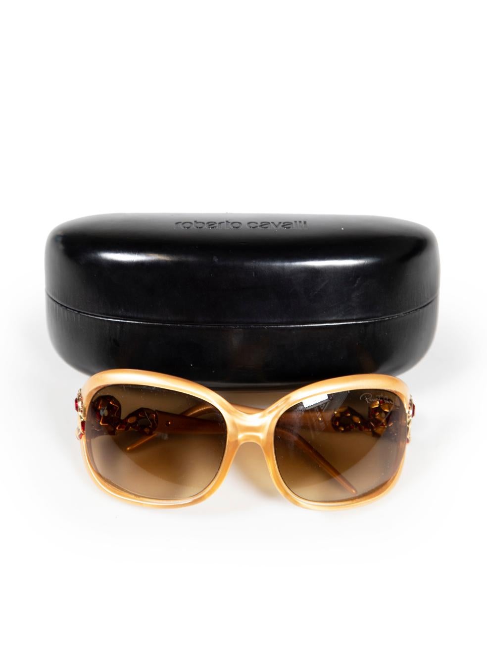 Roberto Cavalli Gold Embellished Sunglasses For Sale 2