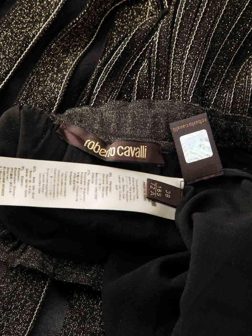 Women's Roberto Cavalli Gold Metallic Pleated Knit Skirt Size XS For Sale
