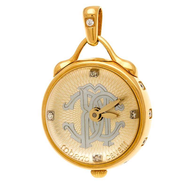 Roberto Cavalli Gold Plated Stainless Steel Miriam R7259148517 PendantWatch 27mm