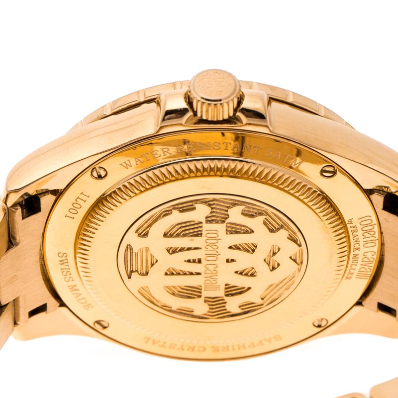 Roberto Cavalli Gold Plated Stainless Steel RV1L001M0036 Women's Wristwatch 41 m Damen