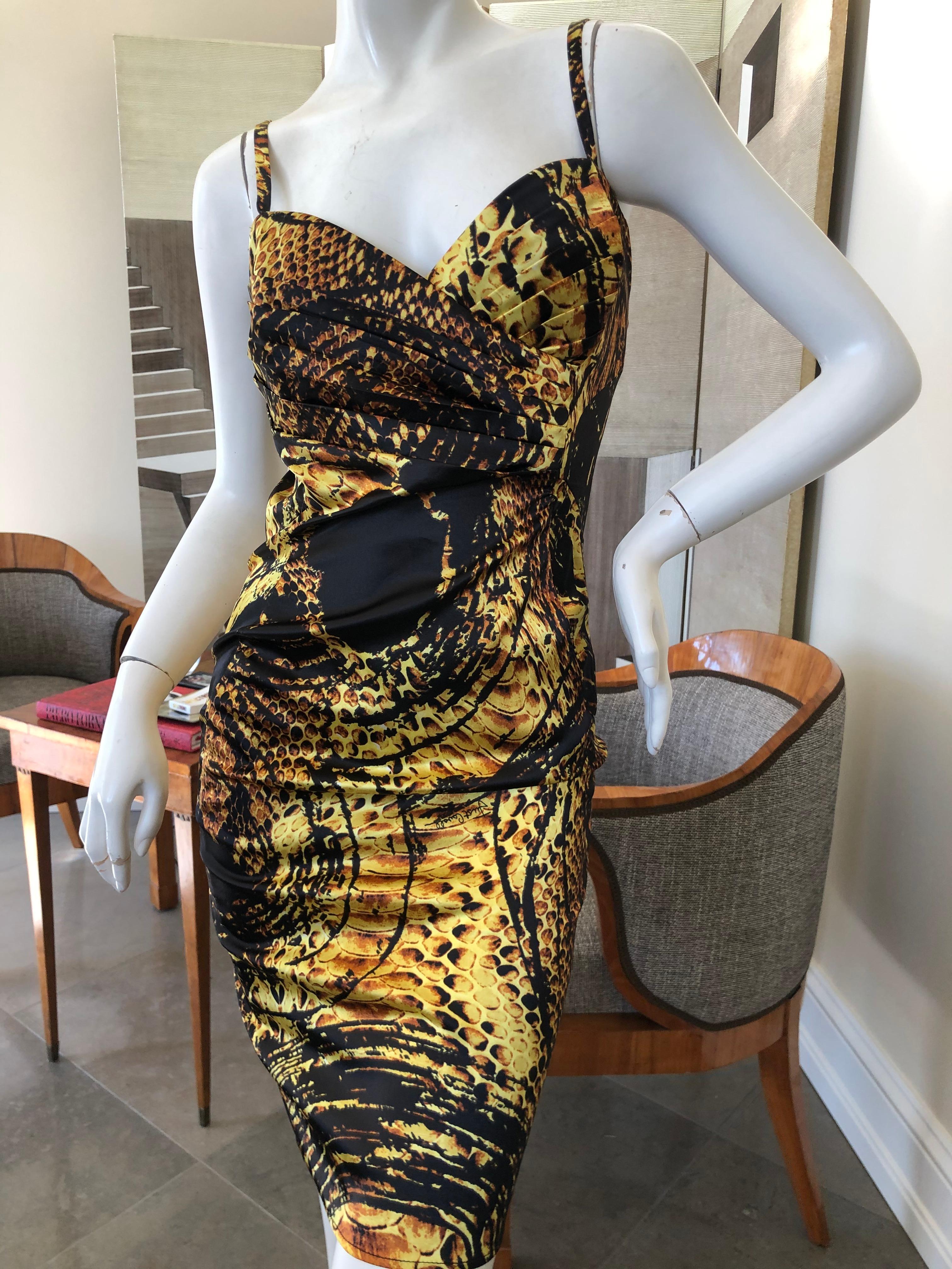 Roberto Cavalli Gold Reptile Print Evening Dress for Just Cavalli

Size 42, but runs small
 Bust 34