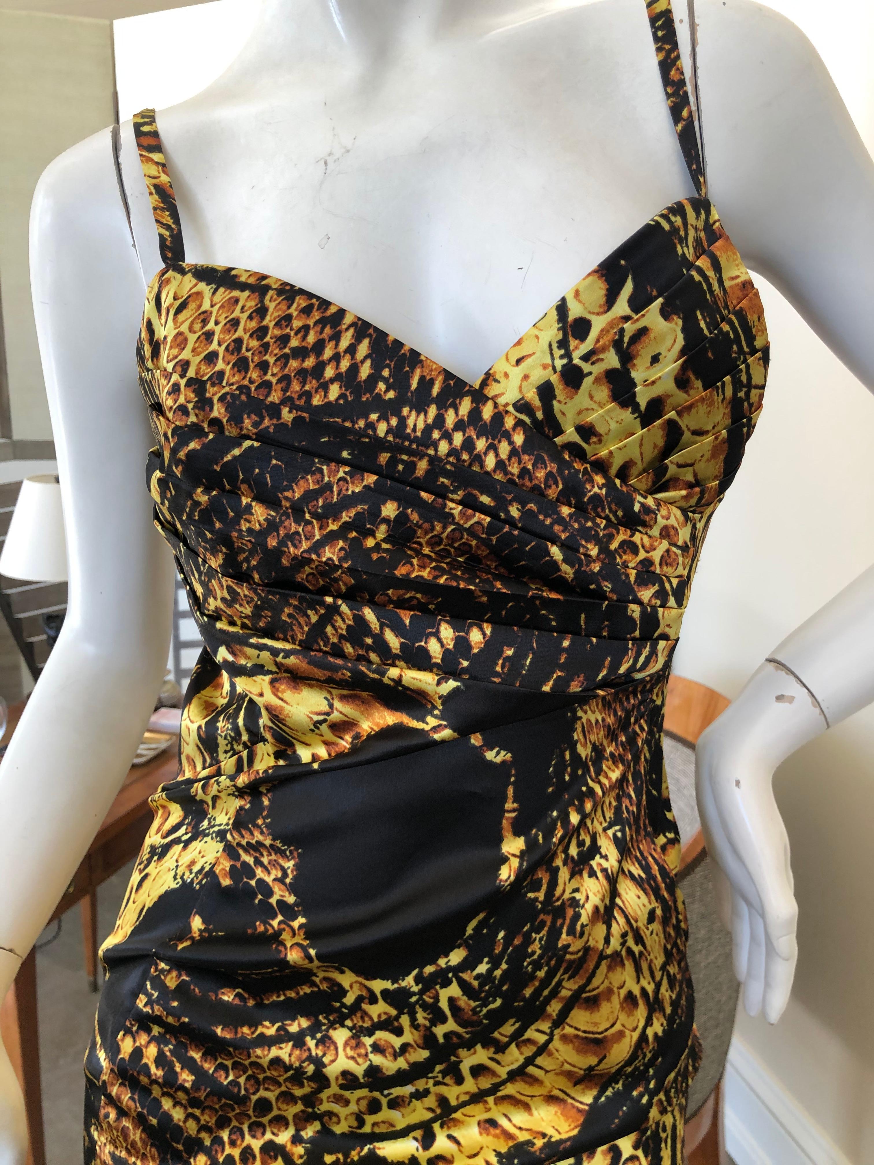Women's Roberto Cavalli Gold Reptile Print Cocktail Dress for Just Cavalli For Sale