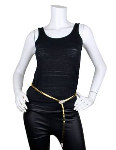 Roberto Cavalli Gold Snake Belt with Crystal Detail sz L