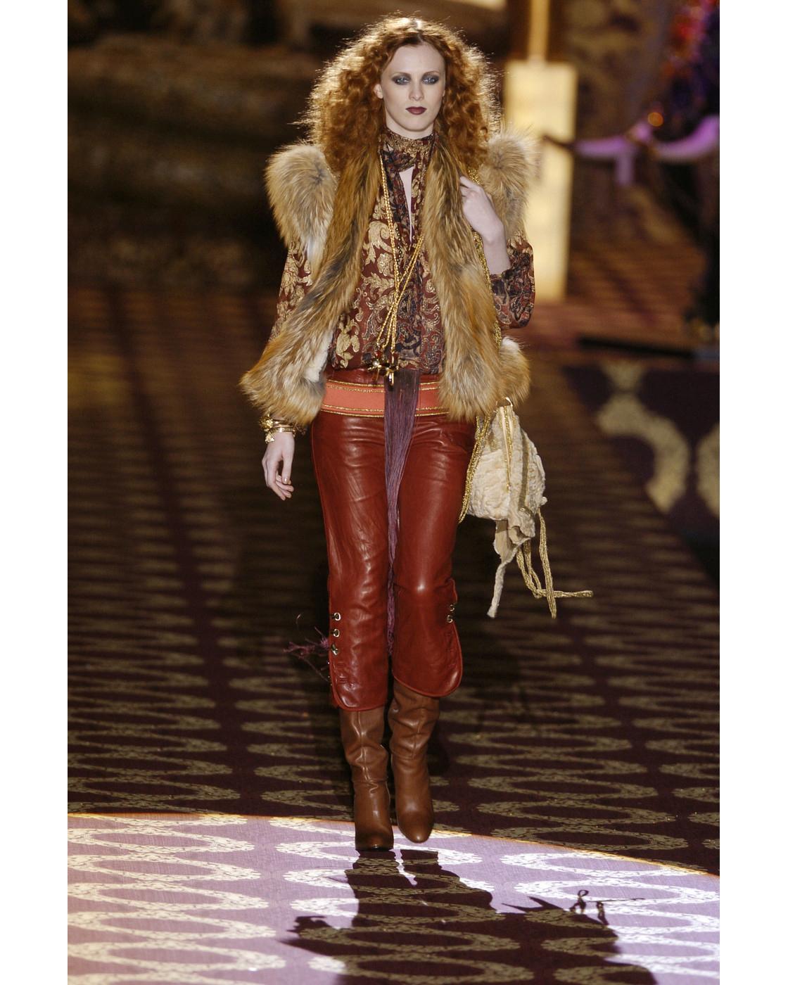 Roberto Cavalli golden fox and shearling crystal embellished gilet, fw ...