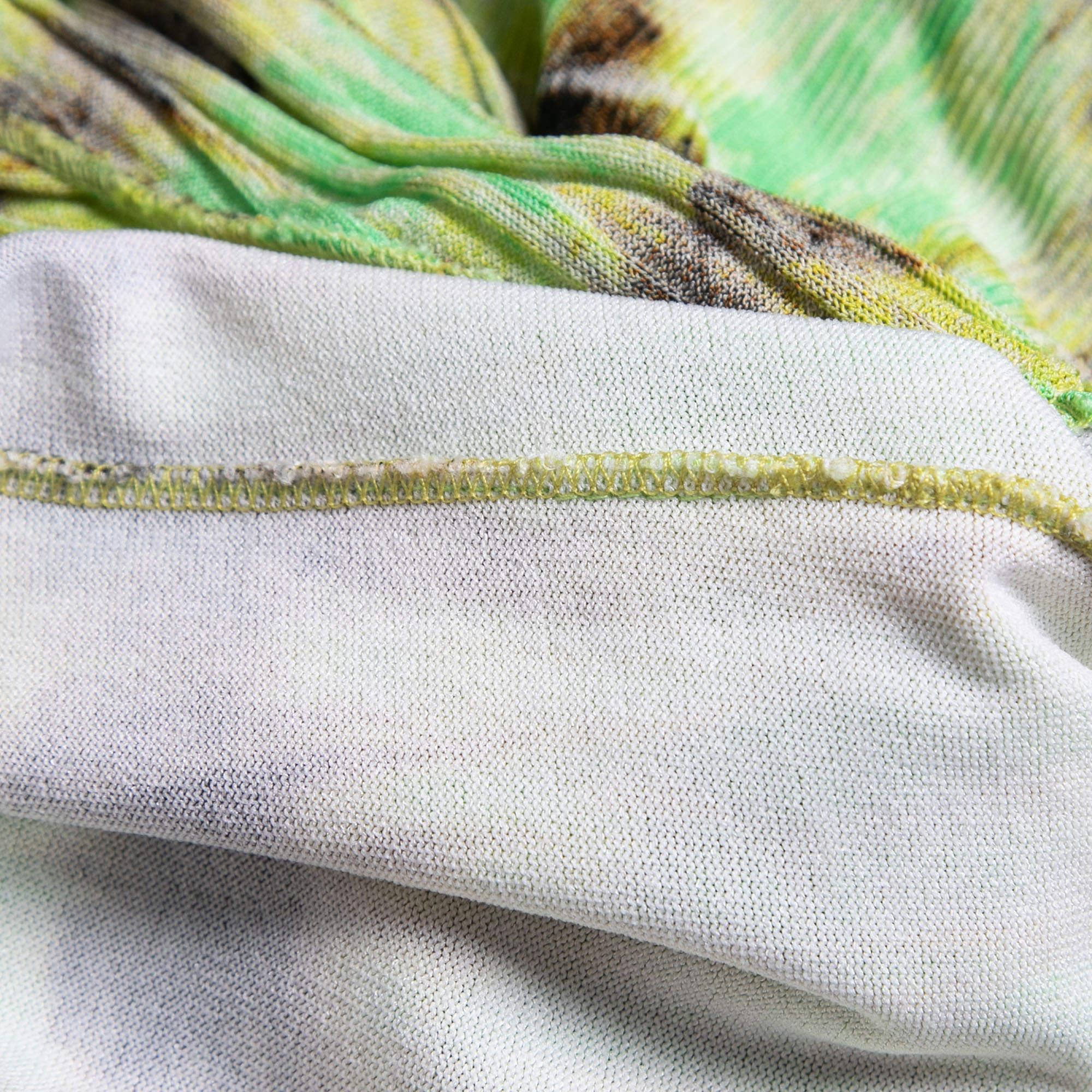 Roberto Cavalli - Vestito corto senza maniche in jersey con stampa astratta verde - S In condizioni buone in vendita a Dubai, Al Qouz 2