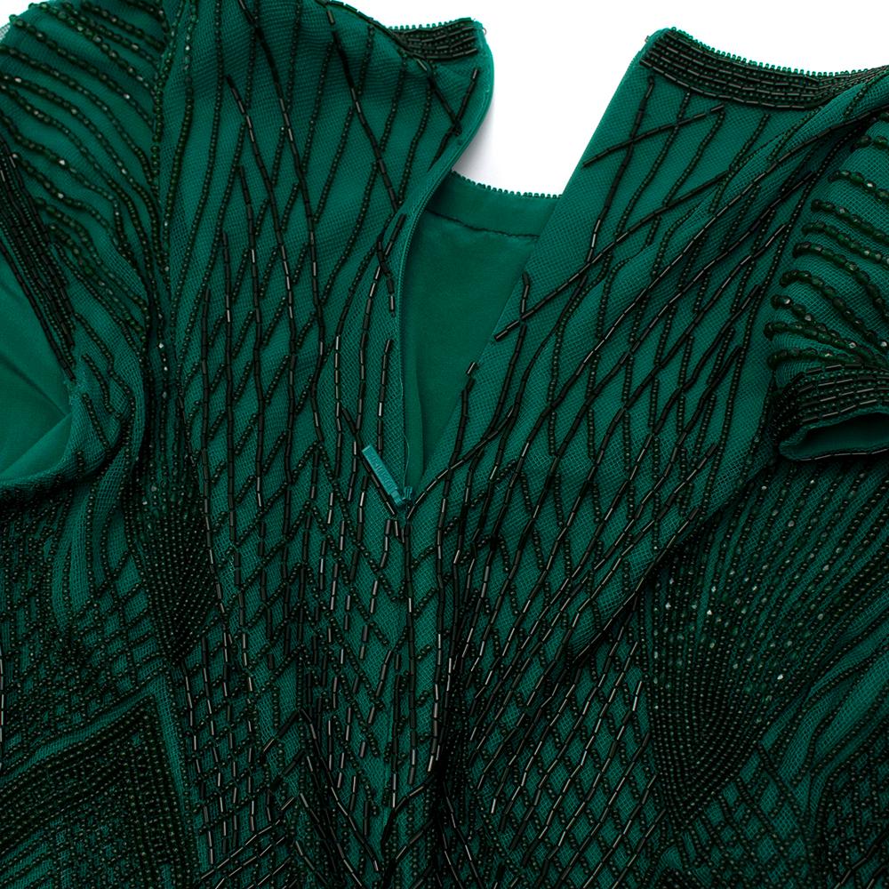 Roberto Cavalli Green Beaded Mini Dress US6 In Excellent Condition In London, GB