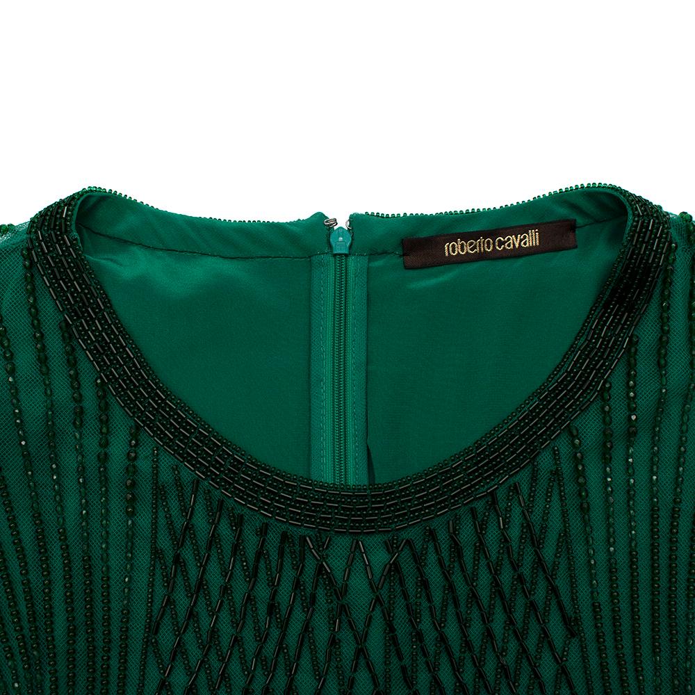 Women's or Men's Roberto Cavalli Green Beaded Mini Dress US6