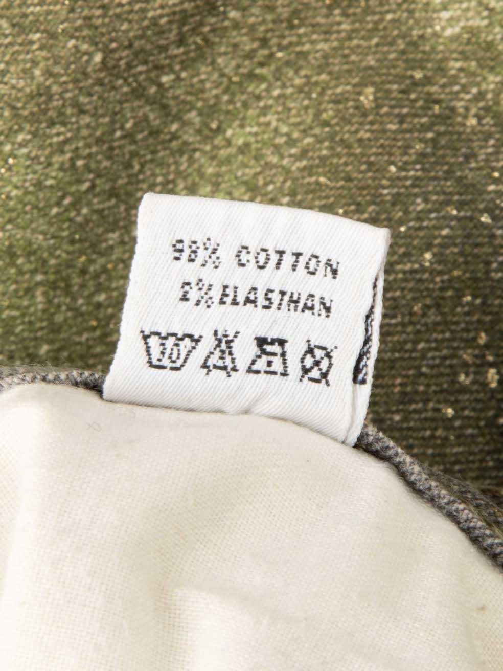 Roberto Cavalli Grüne Jeans aus Denim mit Blattdruck Größe XS im Angebot 3