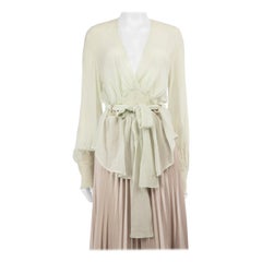 Roberto Cavalli Green Embellished Buckle Blouse Size M