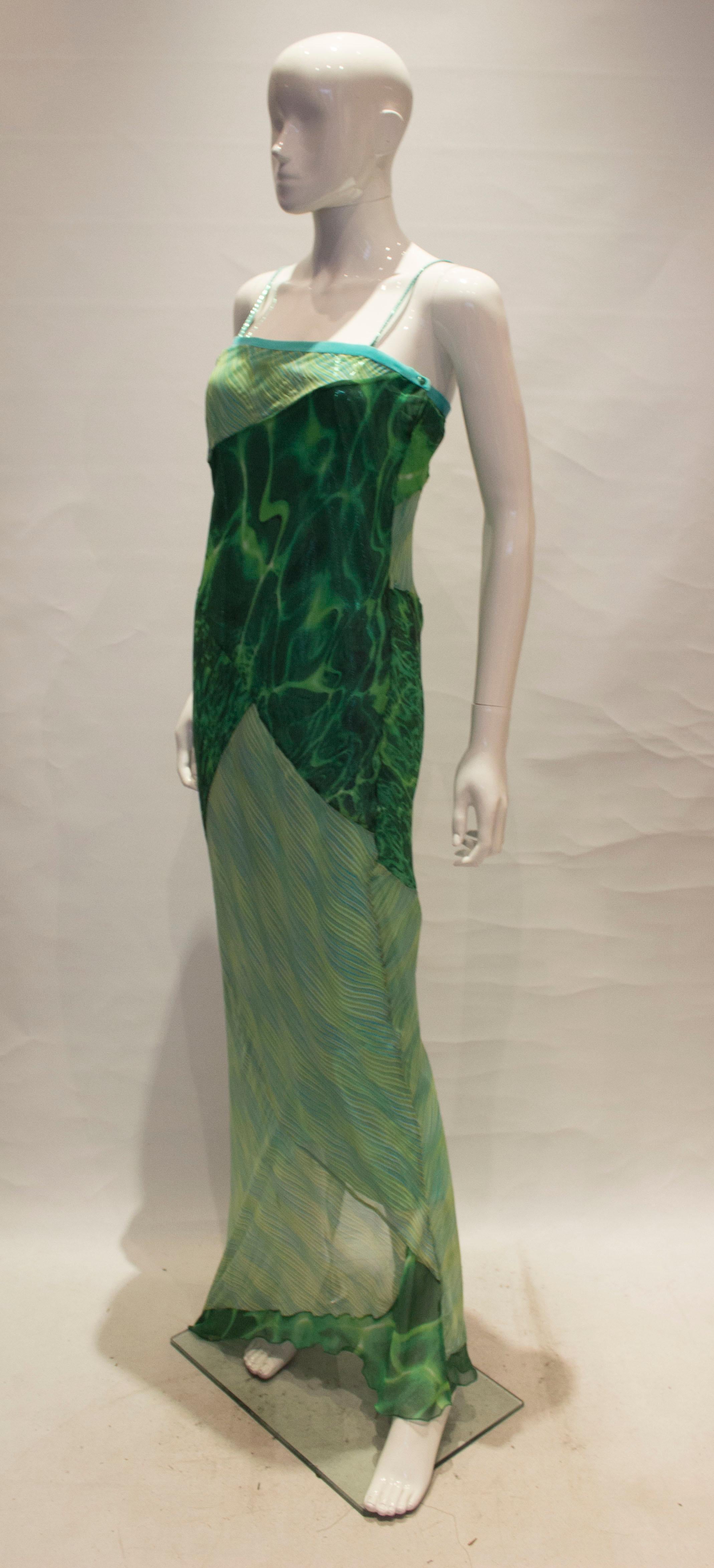 roberto cavalli green dress