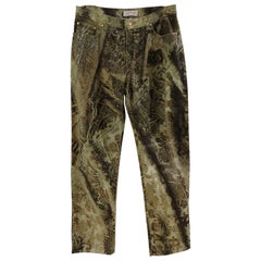Roberto Cavalli Green Gold Trousers