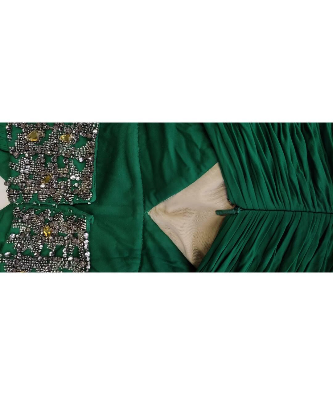 Women's ROBERTO CAVALLI GREEN GOWN DRESS DECORATED with STONES  EU 38