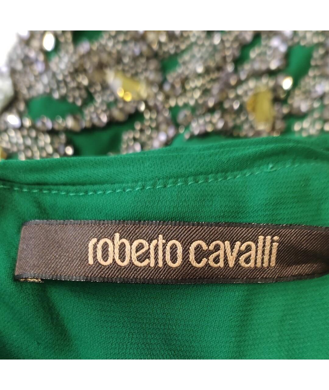 ROBERTO CAVALLI GREEN GOWN DRESS DECORATED with STONES  EU 38 1