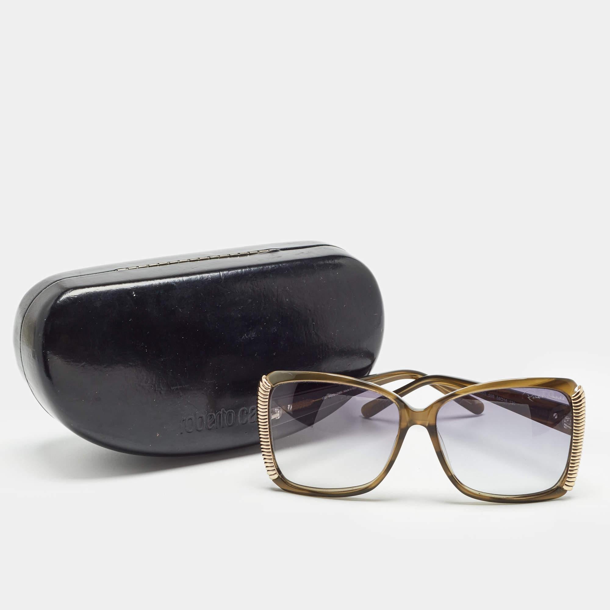 Roberto Cavalli Greene & Greene Greene RC656S Lunettes de soleil papillon Bon état à Dubai, Al Qouz 2