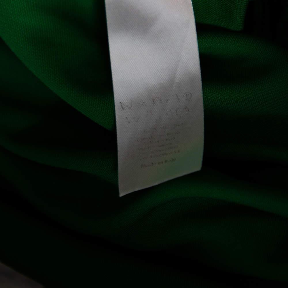 Roberto Cavalli Green Jersey Cold Shoulder Tassel Tie Detailed Belted Dress M For Sale 1