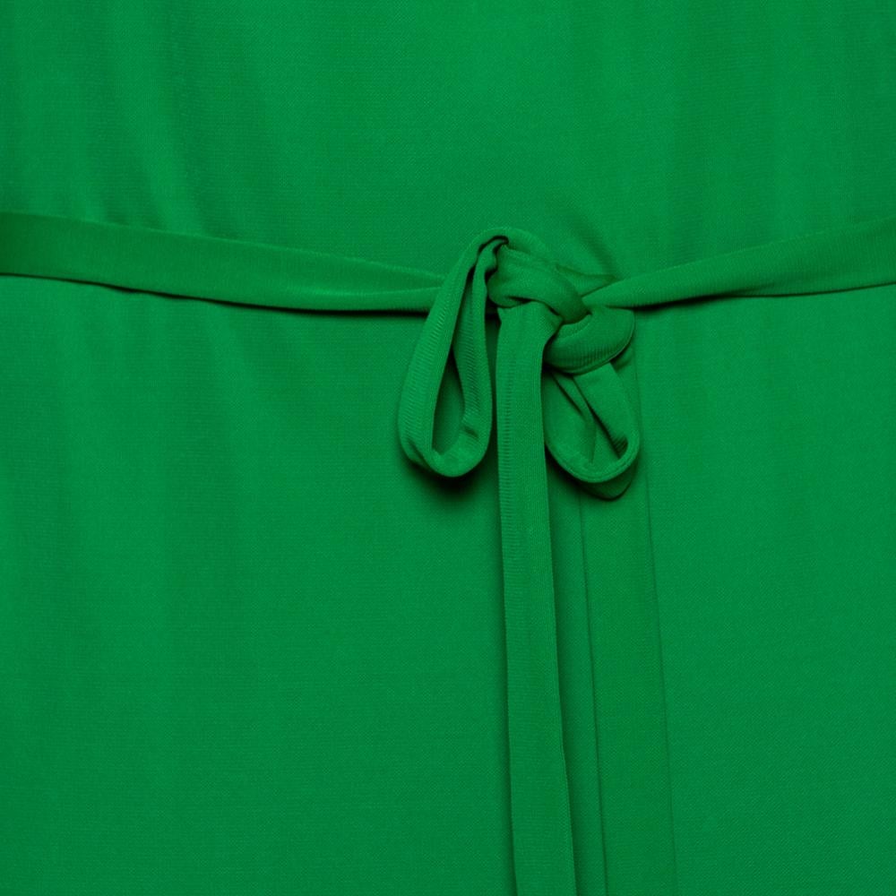Roberto Cavalli Green Jersey Cold Shoulder Tassel Tie Detailed Belted Dress M For Sale 2