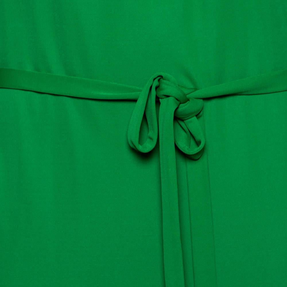 Roberto Cavalli Green Jersey Cold Shoulder Tassel Tie Detailed Belted Dress M For Sale 3