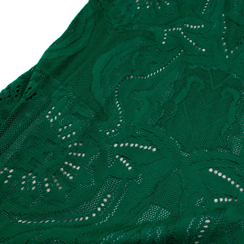 Roberto Cavalli Green Knit Lace Sleeveless Gown - Size US 0-2 4