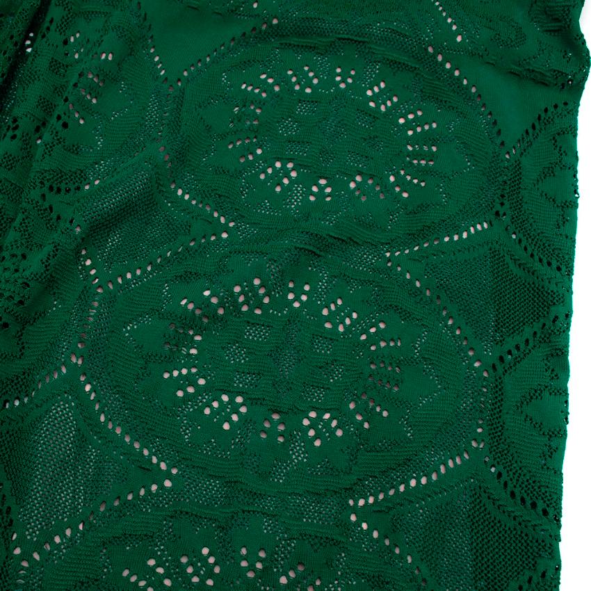 Roberto Cavalli Green Knit Lace Sleeveless Gown - Size US 0-2 5