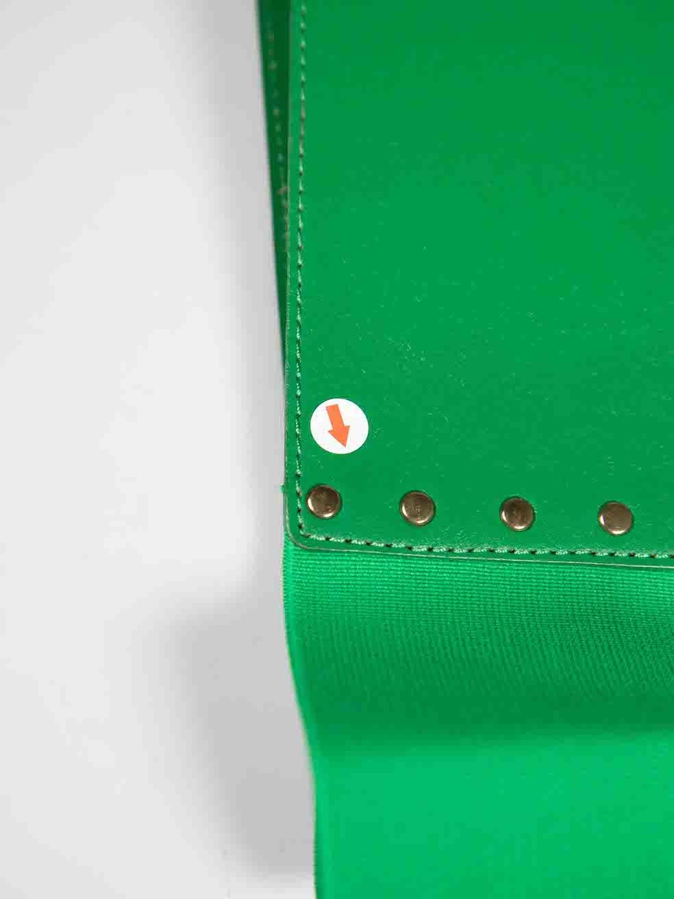 Roberto Cavalli Green Leather Studded Leaf Wide Belt For Sale 2