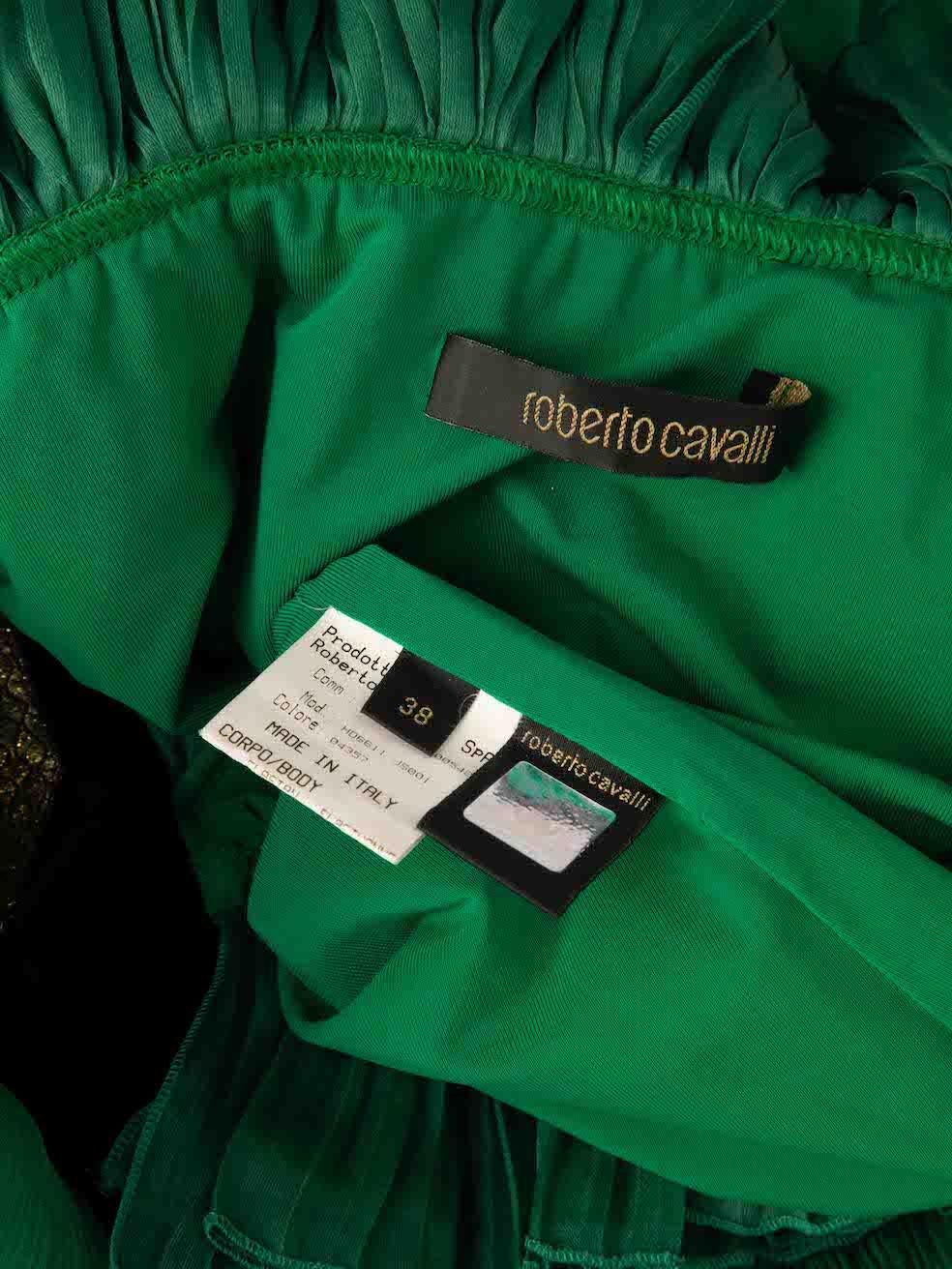 Women's Roberto Cavalli Green Ruffle Trimmed Co-ord Size XS