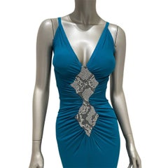 Roberto Cavalli Green Silk Maxi Dress Size 40