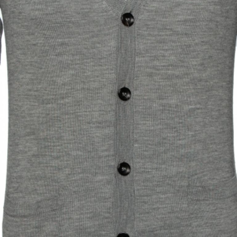 Cardigan à poches en tricot gris Roberto Cavalli, M Bon état - En vente à Dubai, Al Qouz 2