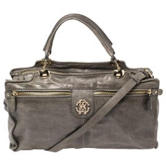 Roberto Cavalli - Sacoche en cuir gris