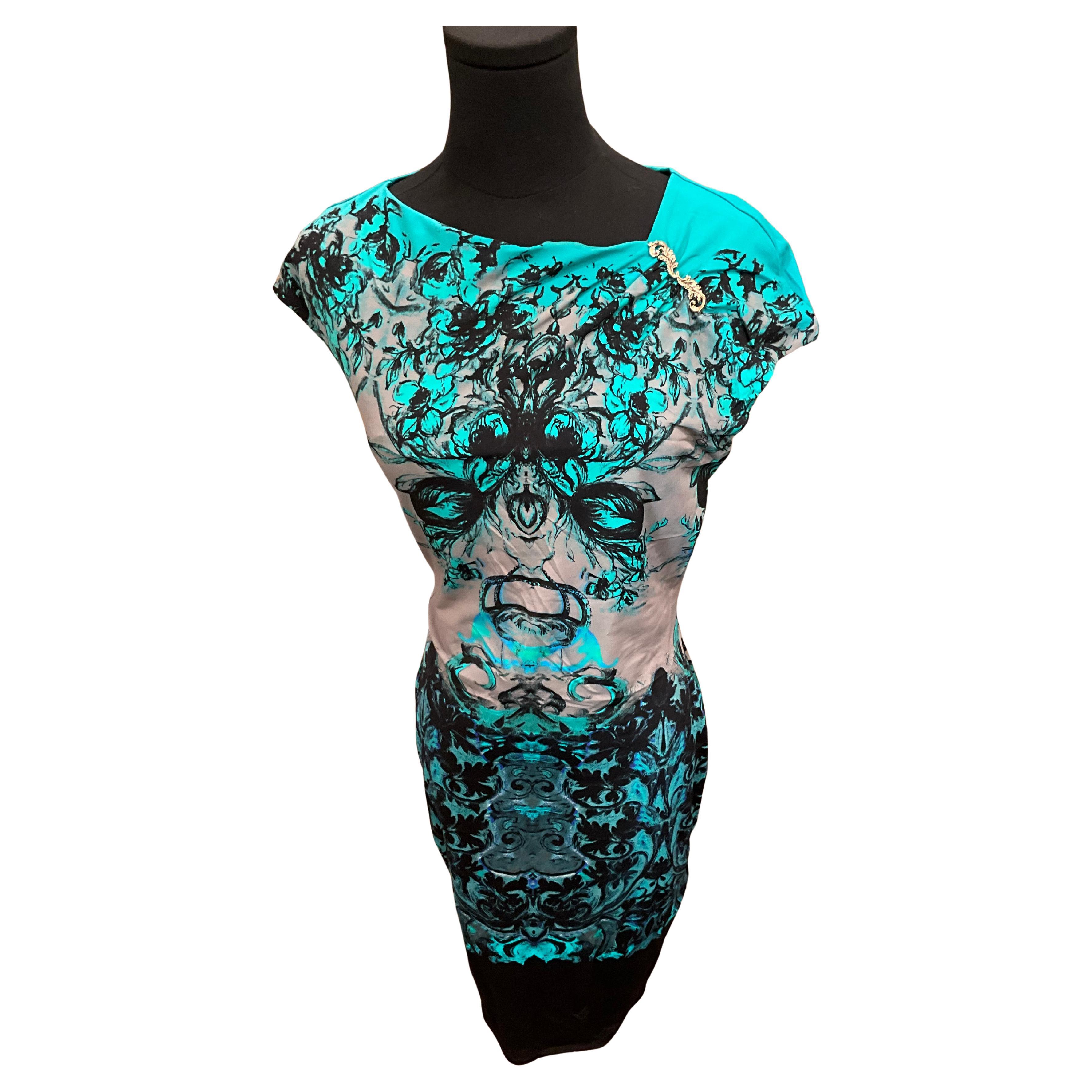 Roberto Cavalli - Robe à imprimé gris en vente