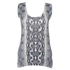 Roberto Cavalli Grey Snake Printed Knit Scoop Neck Top M