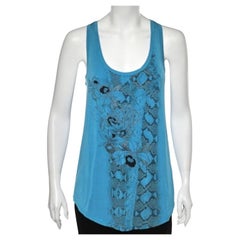 Roberto Cavalli Gym Blaues bedrucktes Jersey-Tanktop aus Jersey S
