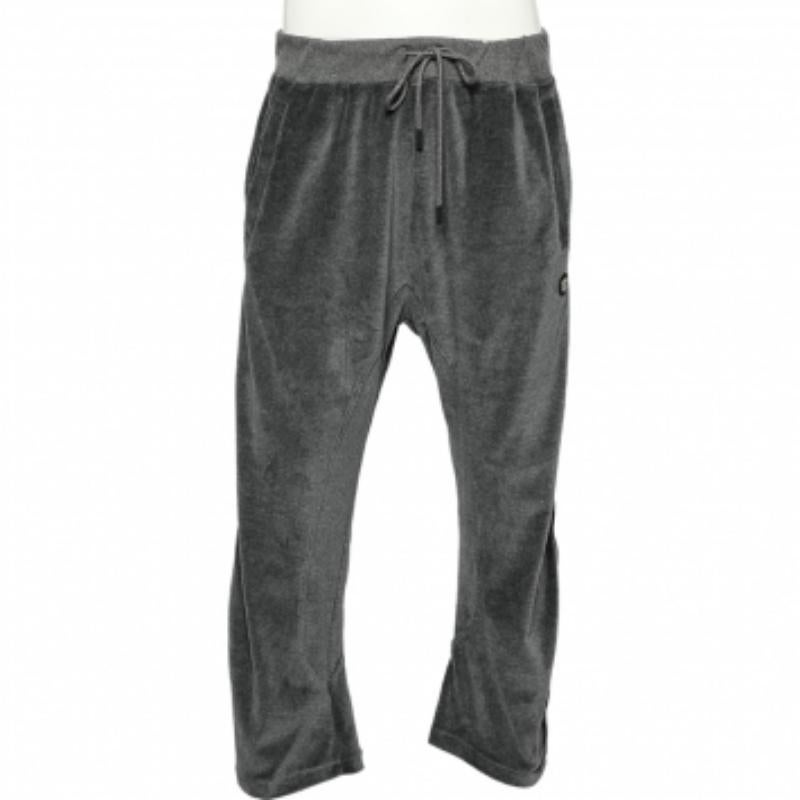 Roberto Cavalli Gym Grey Velvet Track Pants 3XL For Sale 1