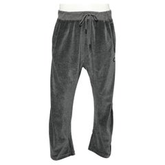 Roberto Cavalli Gym Grey Velvet Track Pants 3XL