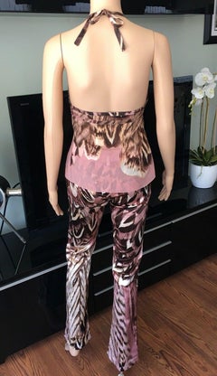 Roberto Cavalli Halter Top and Pants Ensemble 2 Piece Set