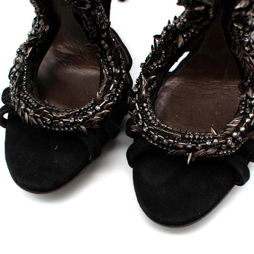 Black Roberto Cavalli Heels With Snake Embellishment - Size 38.5 For Sale